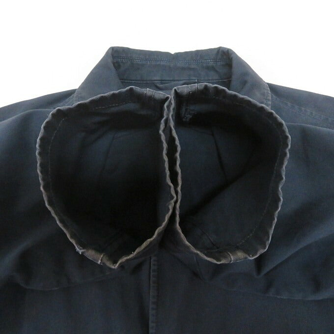 PRADA Cotton Balmacaan Soutien Collar Coat Navy Size 52