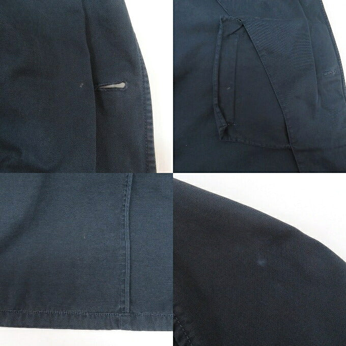 PRADA Cotton Balmacaan Soutien Collar Coat Navy Size 52