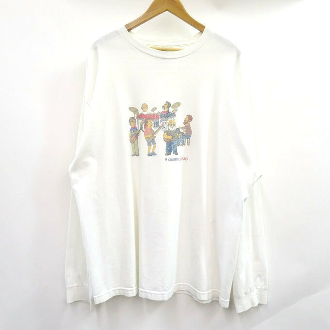DRATEFUL DEAD as SIMPSONS White Long Sleeve T-Shirt Size 2XL