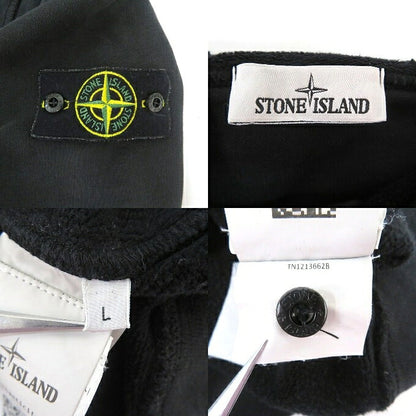 STONE ISLAND Garment Dye Cotton Pullover Hoodie Black Size L