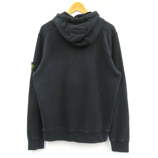 STONE ISLAND Garment Dye Cotton Pullover Hoodie Black Size L