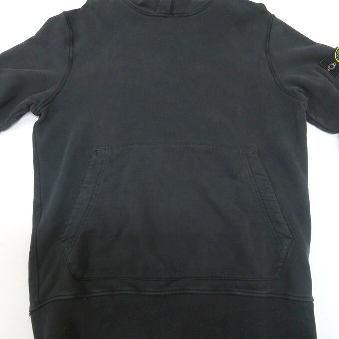 STONE ISLAND Garment Dye Cotton Pullover Hoodie Black Size L