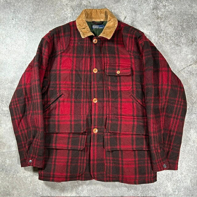 Polo by Ralph Lauren 90s Red Wool Hunting Jacket Size M