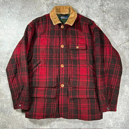 Polo by Ralph Lauren 90s Red Wool Hunting Jacket Size M