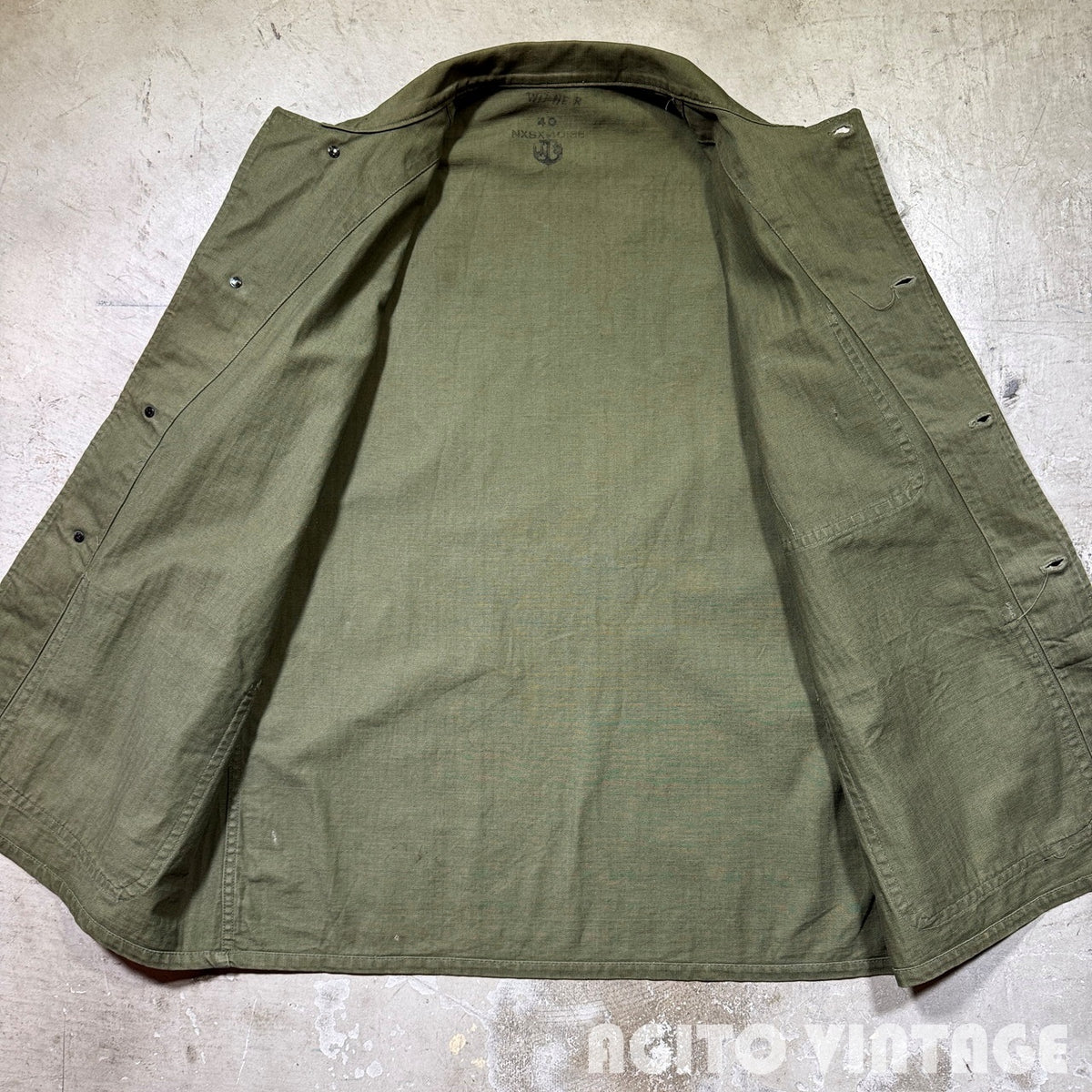U.S.NAVY 40s WWII HBT Utility Jacket Green