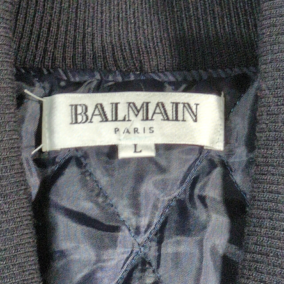 BALMAIN Shawl Collar Wool Jacket Blue Size L