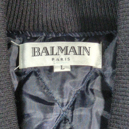 BALMAIN Shawl Collar Wool Jacket Blue Size L