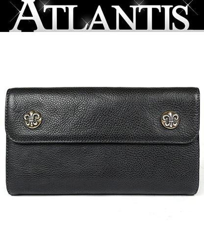 CHROME HEARTS Wave BS Fleur Leather Tri-fold Size ONE SIZE