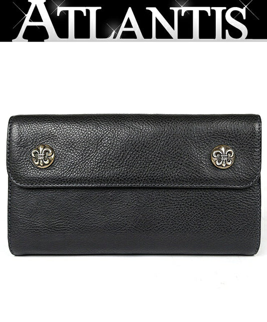 CHROME HEARTS Wave BS Fleur Leather Tri-fold Size ONE SIZE