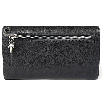 CHROME HEARTS Wave BS Fleur Leather Tri-fold Size ONE SIZE