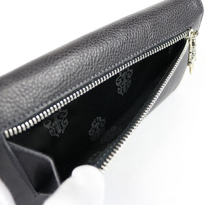 CHROME HEARTS Wave BS Fleur Leather Tri-fold Size ONE SIZE