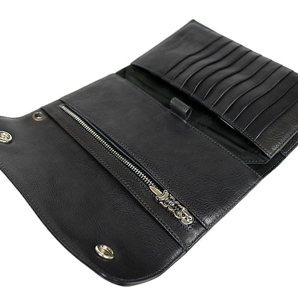 CHROME HEARTS Wave BS Fleur Leather Tri-fold Size ONE SIZE