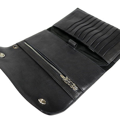 CHROME HEARTS Wave BS Fleur Leather Tri-fold Size ONE SIZE