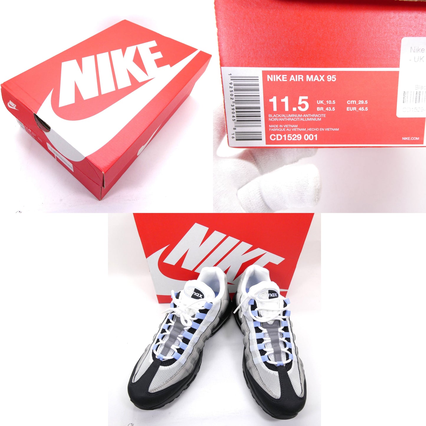 NIKE AIR MAX 95 Black/Aluminum Sneakers