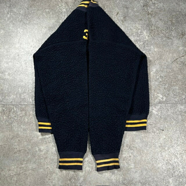 CHAMPION KNITWEAR 60s Half-Zip Boa Jacket Blue Size LARG