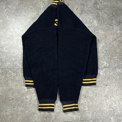 CHAMPION KNITWEAR 60s Half-Zip Boa Jacket Blue Size LARG