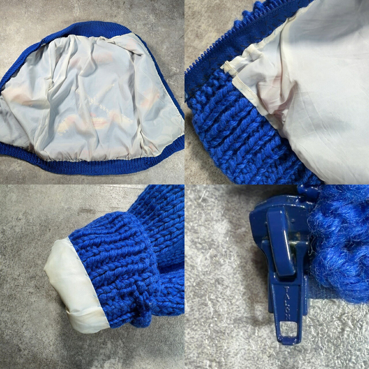 TALON 60s Cowichan Wool Sweater Curling Pattern Blue