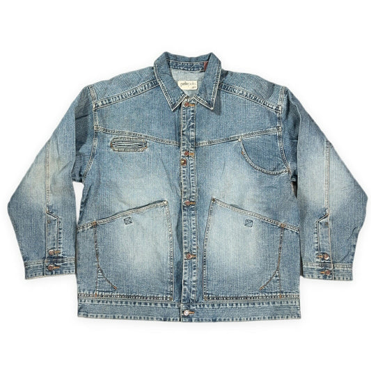 PELLE PELLE 90s Vintage Hip Hop Blue Denim Jacket Size XL