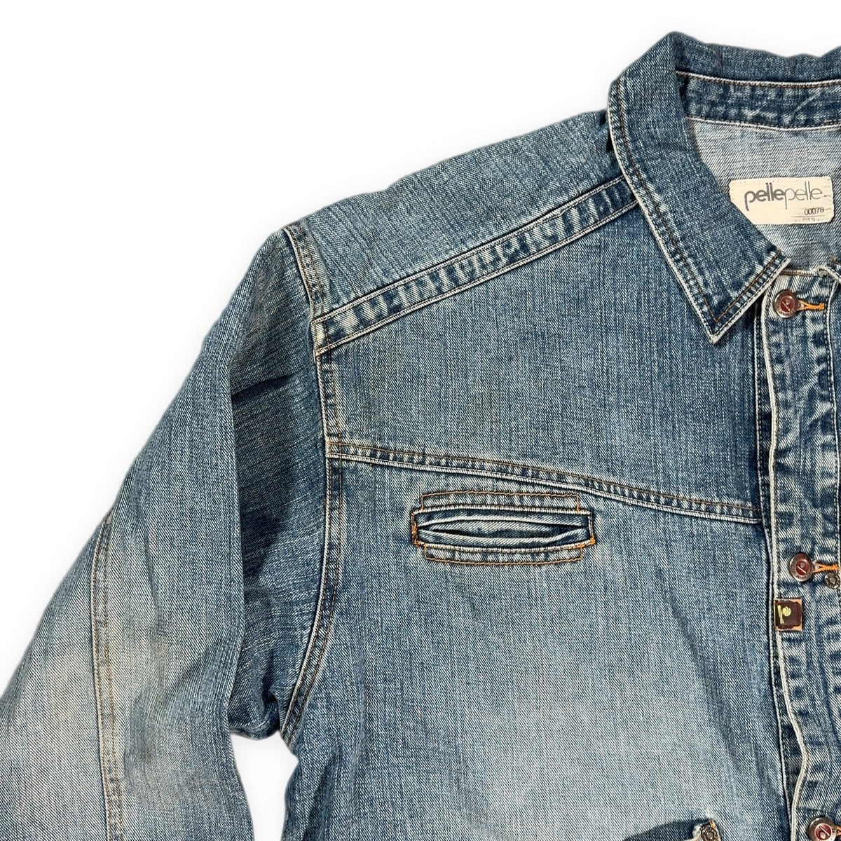 PELLE PELLE 90s Vintage Hip Hop Blue Denim Jacket Size XL