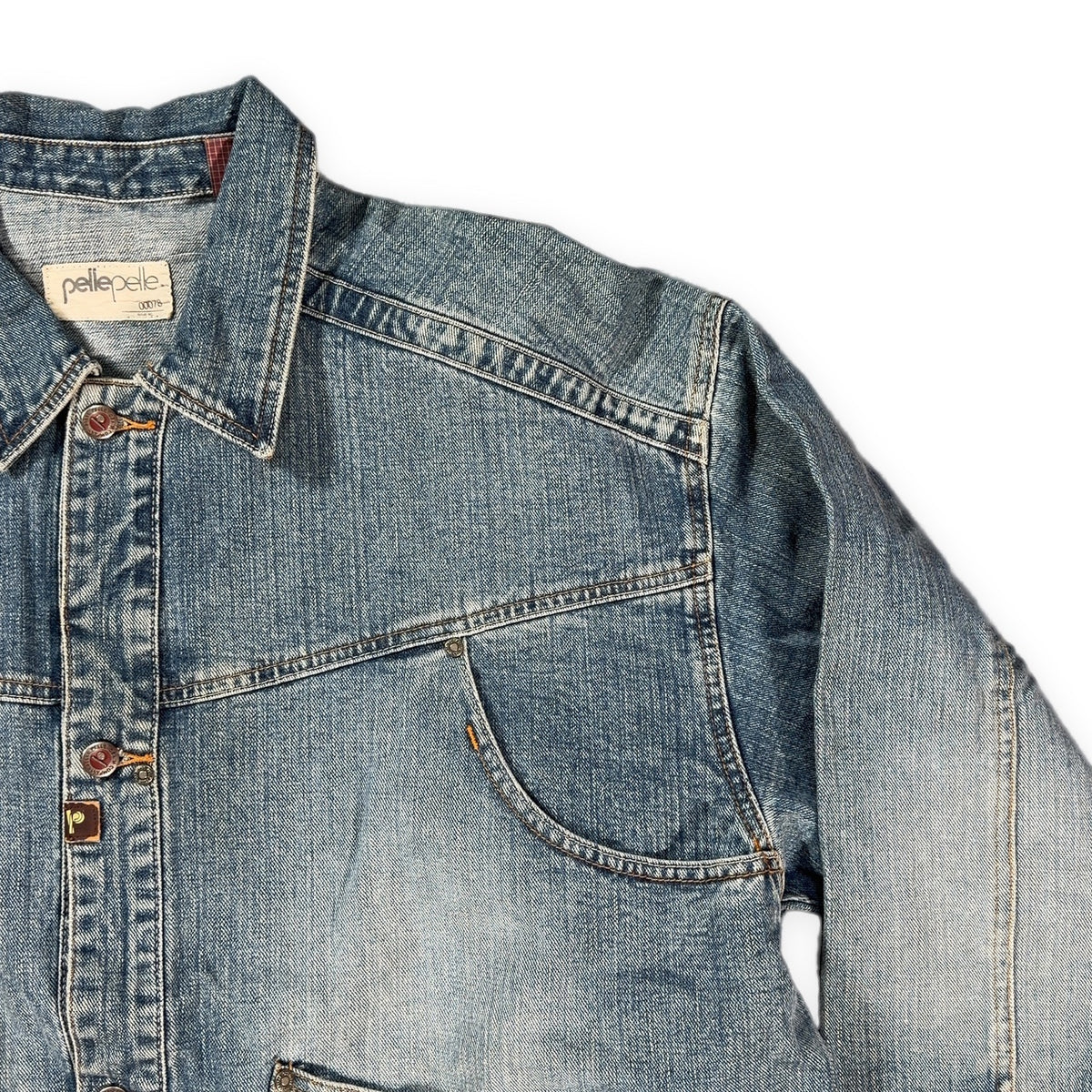 PELLE PELLE 90s Vintage Hip Hop Blue Denim Jacket Size XL