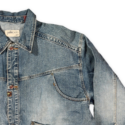 PELLE PELLE 90s Vintage Hip Hop Blue Denim Jacket Size XL