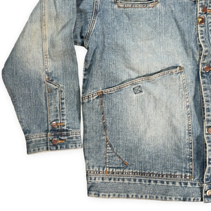PELLE PELLE 90s Vintage Hip Hop Blue Denim Jacket Size XL