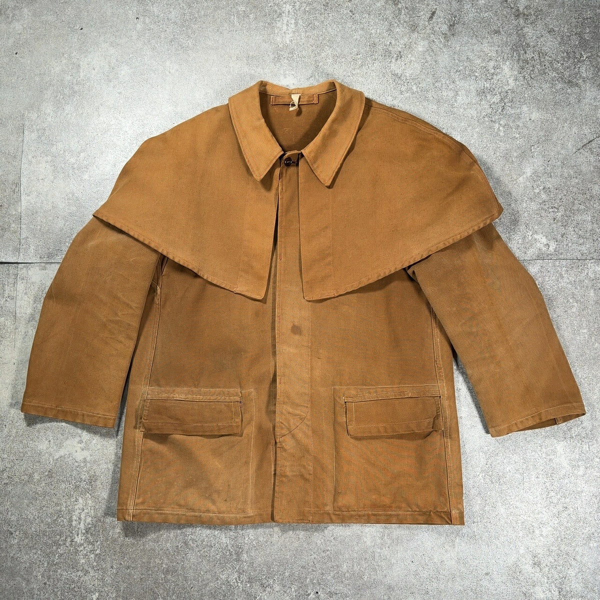 Unknown 40s Brown Duck French Work Cape Jacket
