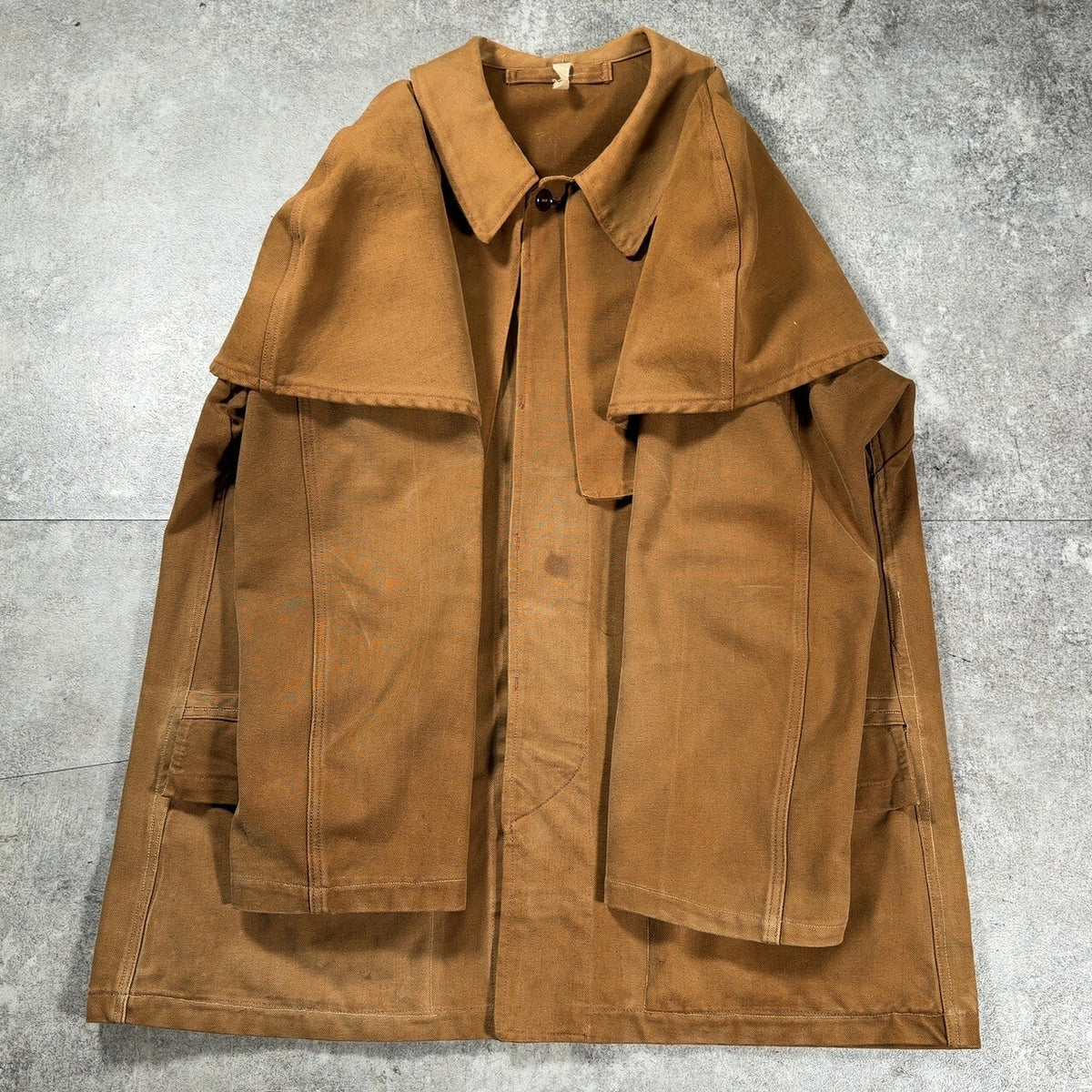 Unknown 40s Brown Duck French Work Cape Jacket