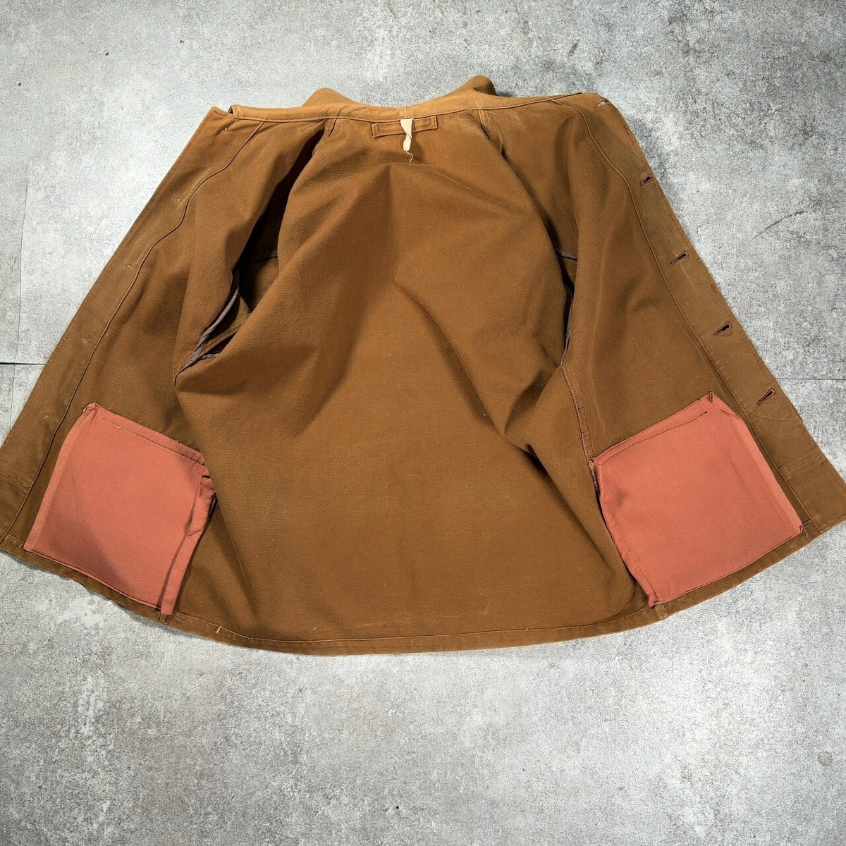 Unknown 40s Brown Duck French Work Cape Jacket