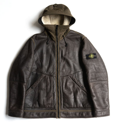 Stone Island 12AW Hand Painted Sheepskin Jacket Size XXXL