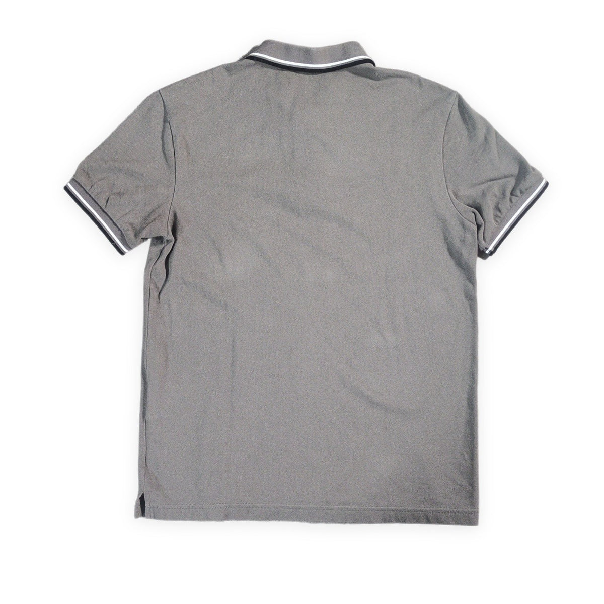 PRADA Gray Rubber Logo Polo Size M