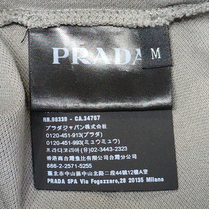 PRADA Gray Rubber Logo Polo Size M