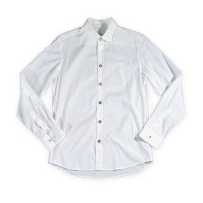 BURBERRY LONDON TB Logo Embroidered Long Sleeve Shirt White Size S