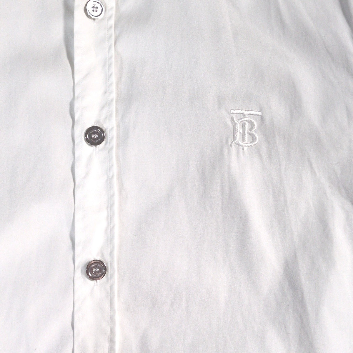 BURBERRY LONDON TB Logo Embroidered Long Sleeve Shirt White Size S