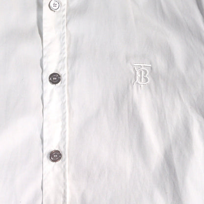 BURBERRY LONDON TB Logo Embroidered Long Sleeve Shirt White Size S