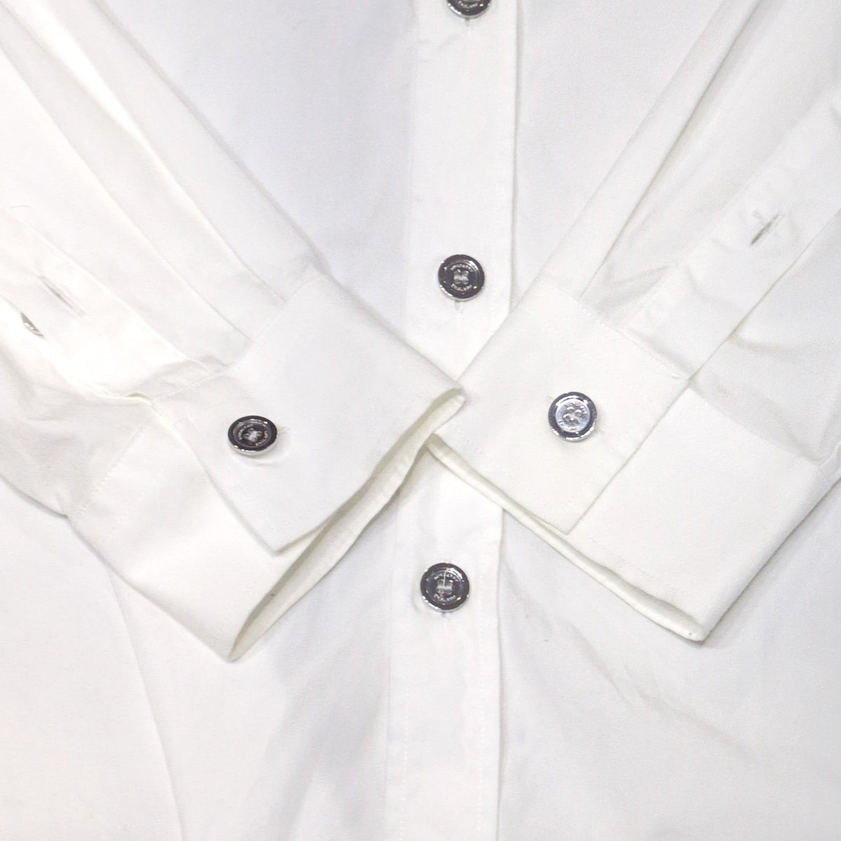 BURBERRY LONDON TB Logo Embroidered Long Sleeve Shirt White Size S