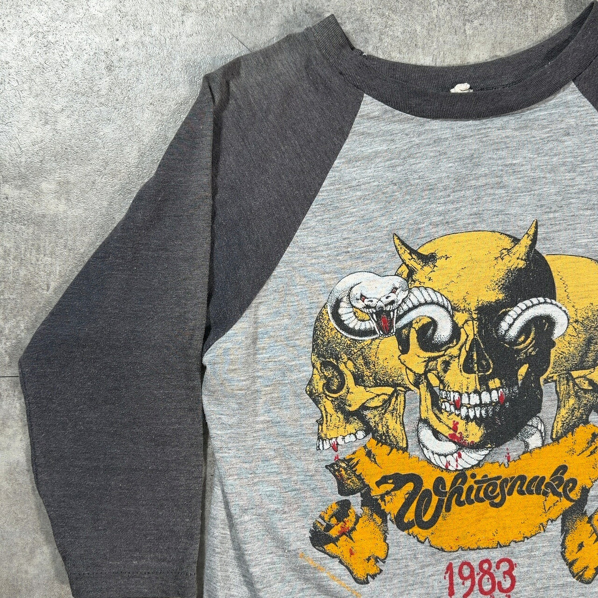 WHITE SNAKE 80s Monsters of Rock Raglan Band Gray