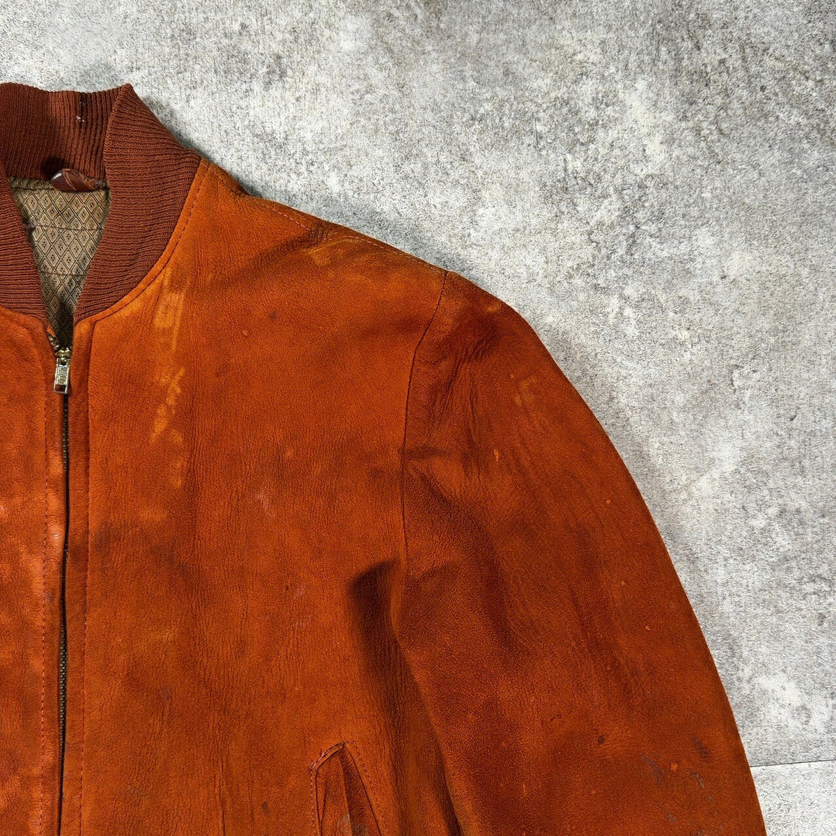 MA- 60s Vintage Brown Nubuck MA-1 Leather Jacket