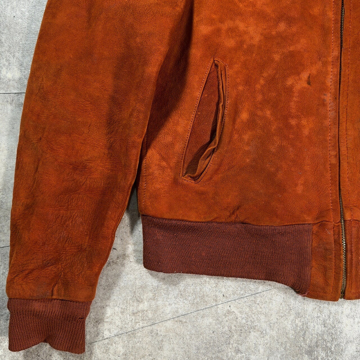 MA- 60s Vintage Brown Nubuck MA-1 Leather Jacket