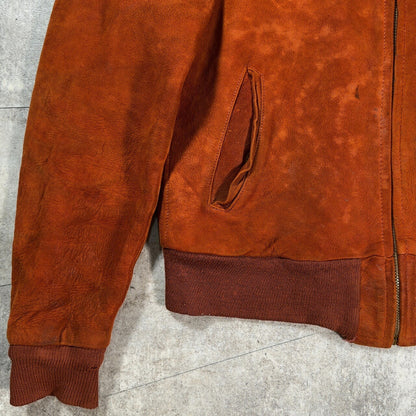 MA- 60s Vintage Brown Nubuck MA-1 Leather Jacket