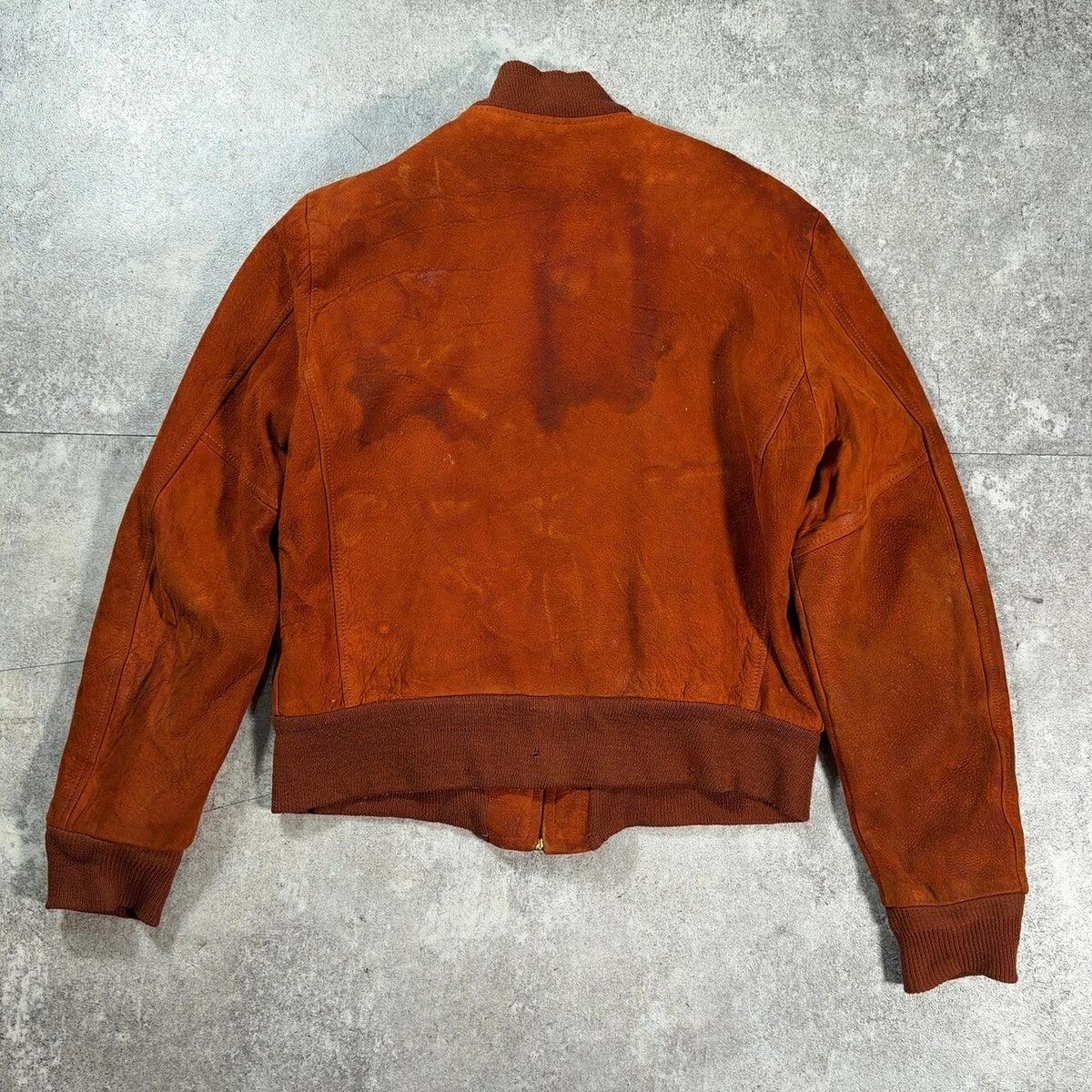 MA- 60s Vintage Brown Nubuck MA-1 Leather Jacket
