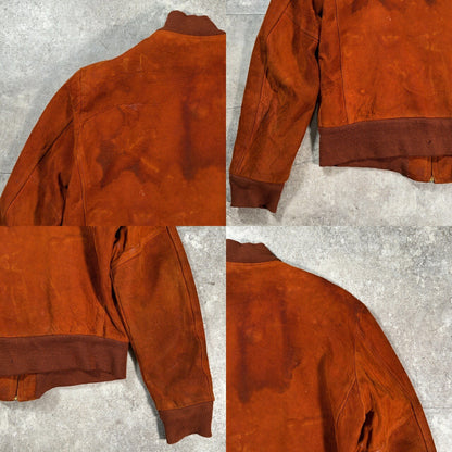 MA- 60s Vintage Brown Nubuck MA-1 Leather Jacket