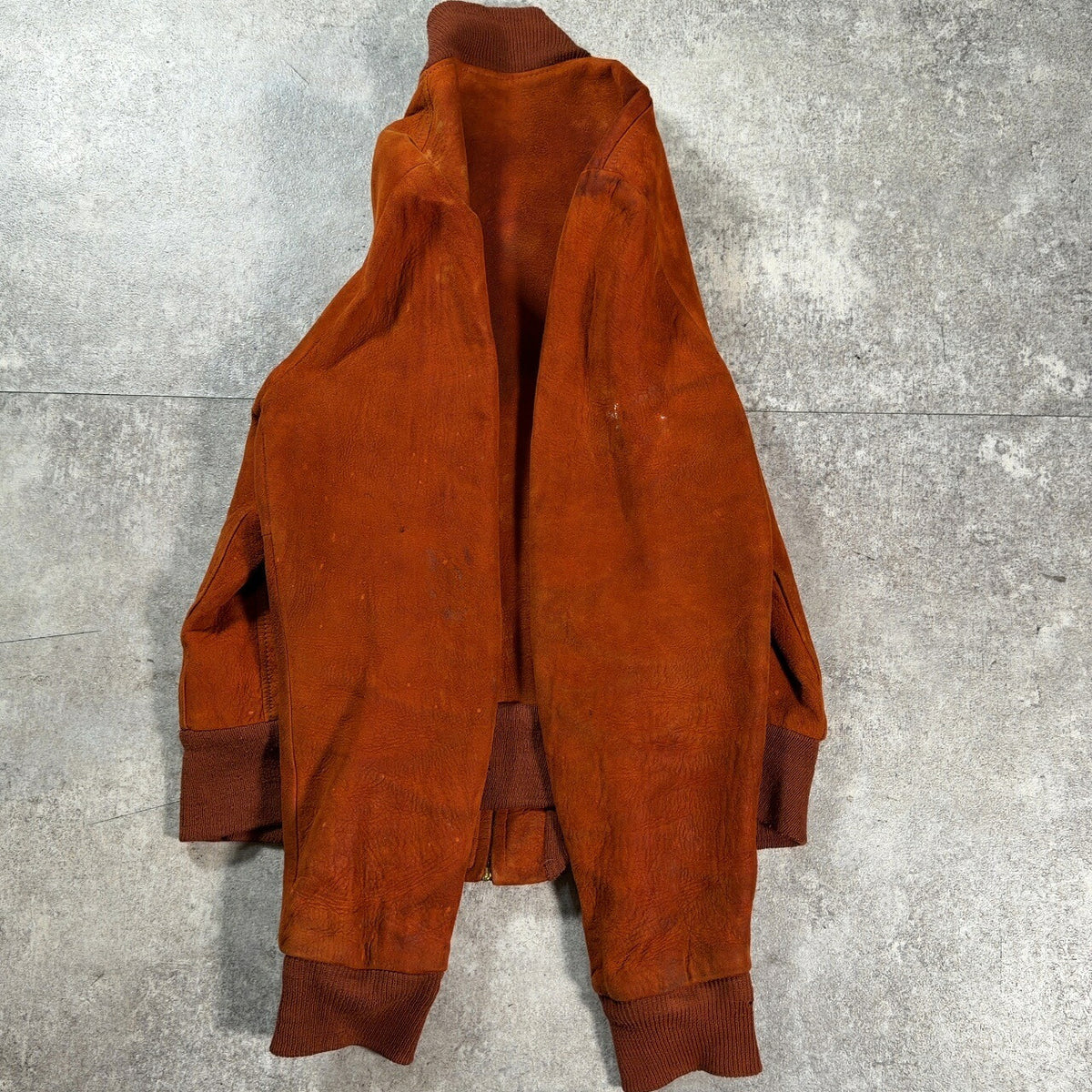 MA- 60s Vintage Brown Nubuck MA-1 Leather Jacket