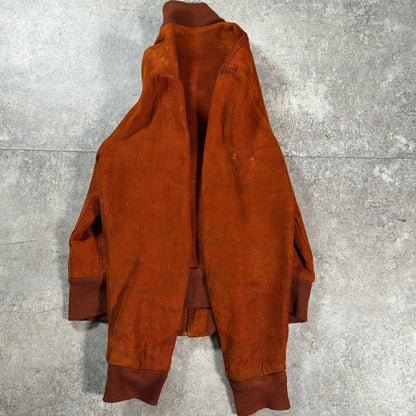 MA- 60s Vintage Brown Nubuck MA-1 Leather Jacket
