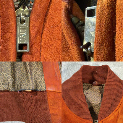 MA- 60s Vintage Brown Nubuck MA-1 Leather Jacket