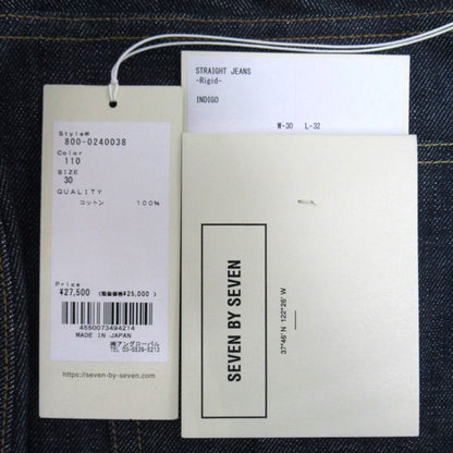 SEVEN BY SEVEN Rigid Straight Jeans Indigo Size W30