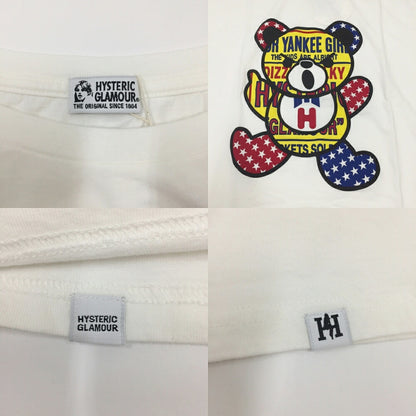 HYSTERIC GLAMOUR Patch Bear Oversized T-Shirt White Size T