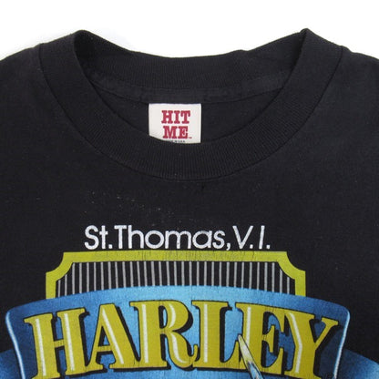 HARLEY-DAVIDSON 80s "HIT ME" Print T-Shirt Black Size XL