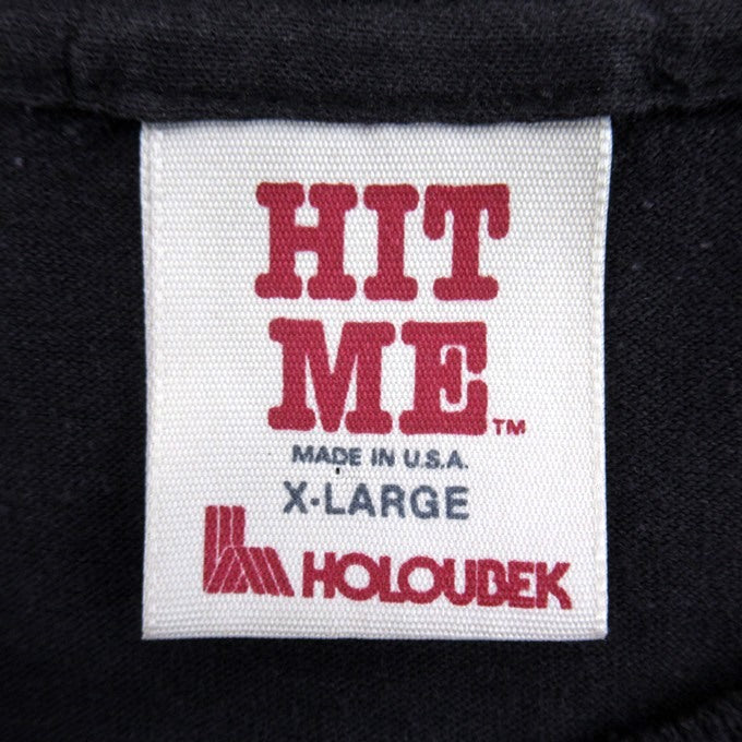 HARLEY-DAVIDSON 80s "HIT ME" Print T-Shirt Black Size XL