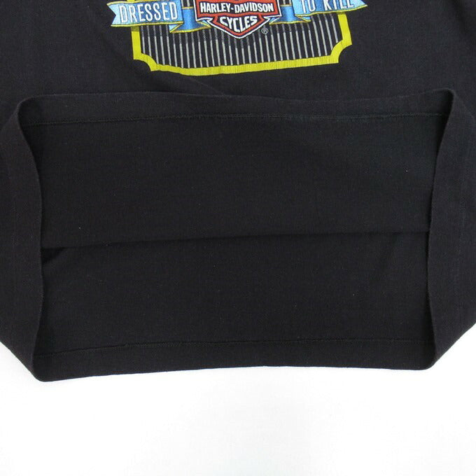 HARLEY-DAVIDSON 80s "HIT ME" Print T-Shirt Black Size XL
